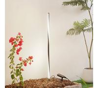 Lámpara LED solar Lindby Sabriel, recta, negra, aluminio, 3000 K