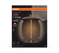 OSRAM Vintage 1906 Big Oval, lámpara LED decorativa con cristal color humo, con otro filamento, delgado y magnético,casquillo E27,4 vatios,acogedor blanco cálido(1800K), bajo consumo de energía