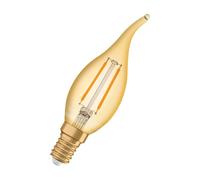 OSRAM Lámpara LED Vintage 1906 Classic BA FIL, E14, vela de punta curvada, transparente, 1,5 W, 120 lm, 2400 K, color de luz de confort blanco cálido, optimo consumo de energía, larga vida útil