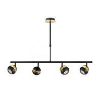 Lampara lineal 4 luces beethoven negro-oro gu10 fabrilamp
