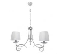 Lampara luxor 3xe14 cromo pant. blanca regx58x58 cm