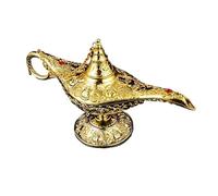 Lámpara mágica Aladdin - Lámpara retro europea de los deseos for decoración de dormitorios y manualidades(Gold)
