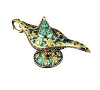 Lámpara mágica Aladdin - Lámpara retro europea de los deseos for decoración de dormitorios y manualidades(Goldtransparentblue)