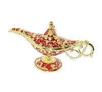 Lámpara mágica de Aladdin, aleación de zinc, 21 x 11 x 7 cm, luz de Aladdin para decoración del hogar (rojo)