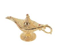Lámpara Mágica De Aladdin, Lámpara Mágica De Aladdin Dorada Grande De 34 Cm, Lámpara De Deseos De Metal, Olla De Aceite De Té For El Hogar Vintage, Lámpara De Deseos De Genio De Aladdin, Adornos For E