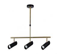 Lampara marrakech 3xgu10 negro/cuero regx56x10 cm orientable