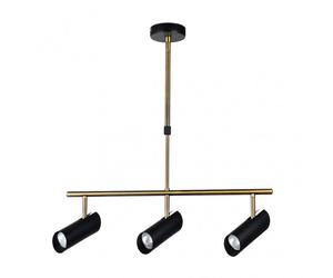 Lampara marrakech 3xgu10 negro/cuero regx56x10 cm orientable