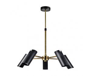 Lampara marrakech 5xgu10 negro/cuero regx58x58 cm orientable