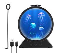 Lampara Medusa,Jellyfish Lamp con 7 Colores y 2 Modos,Lámpara de Medusa Flotante Led Lampara Medusa Movimiento Relajación,Lamparas Medusas para Decoración de Domestico,Regalos para Niños (Negro)