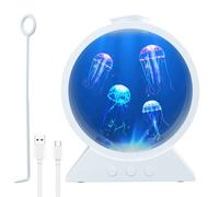Lampara Medusa,Jellyfish Lamp con 7 Colores y 2 Modos,Lámpara de Medusa Flotante Led Lampara Medusa Movimiento Relajación,Lamparas Medusas para Decoración de Domestico,Regalos para Niños (Blanco)