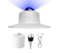 Lámpara Mesa Bar LED | Proyector Botella Vino Recargable | Luz Ambiente Inalámbrica Restaurante, Diseño Botella Luminosa Creativo Control Táctil, Regulable Cálido