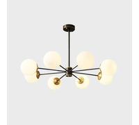 Lámpara Molecular Nórdica Totalmente De Cobre Lámpara De Frijol Mágico, Lámpara De Restaurante Moderna Y Simple, Luz De Techo De Cobre Minimalista, Lámpara Colgante Elegante,Negro,8 Cabezas