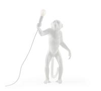 SELETTI Lámpara de mesa LED Monkey Lamp, blanca, vertical