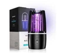 Lampara Mosquitos Eléctrico, Mata Mosquitos Electrico Portátil, Repelente de Mosquitos Recargable de 4000mAh, 2 en 1 con Lámpara UV Lámpara Antimosquitos, Exterior y Camping