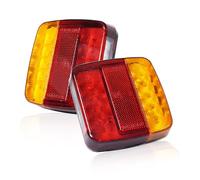 Lámpara multifuncional LED trasera de 12V/24V for freno/marcha atrás/niebla/intermitentes/camión/remolque/RV/SUV, 2 uds.(2Pcs 12V)