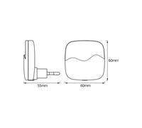 Lámpara nocturna LED para enchufe LUNETTA WAVE de OSRAM, blanca, con sensor