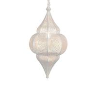 Lámpara Oriental Colgante De Metal E27 Lunar Blanca 40cm