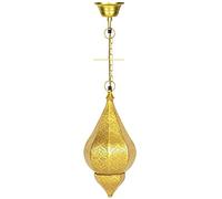 Lámpara Oriental Marroquí - lamparilla colgante - farola de techo Kihana dorado 40cm - muy práctica para una iluminación excelente - transmite una decoración excelente refinada
