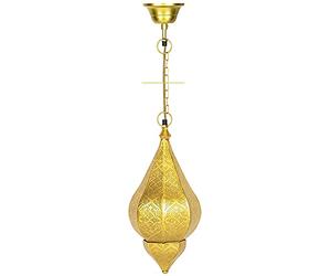 Lámpara Oriental Marroquí - lamparilla colgante - farola de techo Kihana dorado 40cm - muy práctica para una iluminación excelente - transmite una decoración excelente refinada