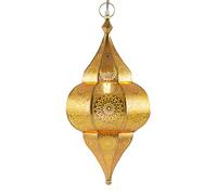 Lámpara Oriental Marroquí - lamparilla colgante - farola de techo Lunar Dorado - 40cm - muy práctica para una iluminación excelente - transmite una decoración excelente refinada