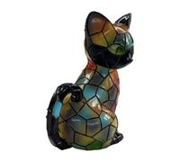Lámpara para gatos - Luz nocturna LED de estilo colorido de resina | Simpática estatua de gato con cálida iluminación decorativa para patios, patios, porches, patios, caminos, entradas