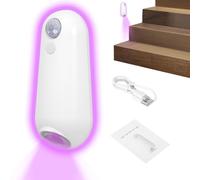 Lámpara para inodoro con detección de movimiento, luz de baño con detector de movimiento, luz nocturna recargable USB 8 colores ajustable para cuarto de baño, armario, pasillo, escalera y