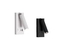 Lámpara para Leer,Aaplique pared Interior Lámpara de pared de lectura giratoria con carga USB tipo C, montaje en superficie, LED de 5 W, foco empotrable, for techo, dormitorio, hotel, estudio, CA 85-2