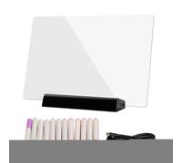 Lámpara Para Leer Libros Por La Noche, Luz Plana Para Leer Libros En La Cama, Panel De Luz Led Paras Libro, Lámpara Lectura LED Plana Y Recargable, Con Superficie Dibujable Y 12 Lápices De Colores