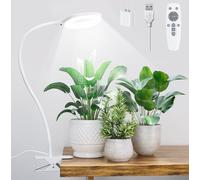 Lámpara para plantas LED de espectro completo - Grow Light de 56 LED, luz de crecimiento plantas interior con cuello de cisne de 360°, 10W, temporizador 4/8/12h, 3 modos de color 10 niveles de brillo