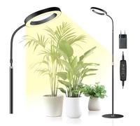 Lámpara para Plantas LED, Espectro Completo 380-800nm con Temporizador 6/12/16H, 3 Modos Luz & 10 Niveles Brillo, Altura Ajustable 57-170cm, Grow Light para Plantas de Interior, Incluye Temporizador