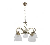 Fabrilamp Lámpara colgante clásica Abrila Jaipur Cuero 5xE14 metal dorado