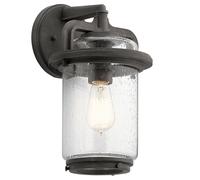 Lámpara Pared Exterior IP44 Aluminio Cristal 35,6 CM Alto E27 Vintage Luz Jardín