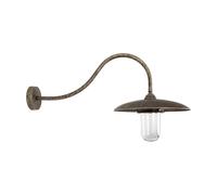 Lámpara Pared Exterior IP44 En Bronce Antiguo Mate E27 Cristal Latón Macizo