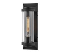 Lámpara Pared Exterior Negro H: 35,6 CM IP44 Aluminio Cristal E27 Casa Terraza