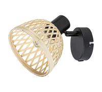 Lámpara pared industrial Rattan 1xE14 15W negro diseño moderno