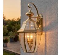 Lámpara Pared Latón Cristal IP44 E14 B: 28 CM Vintage Linterna Exterior Jardín