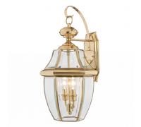 Lámpara Pared Latón Cristal IP44 E14 B: 28 CM Vintage Linterna Exterior Jardín