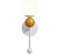 Lámpara pared moderna for mesita noche, aplique ajustable 3 colores, lámpara metal blanco, globo, pantalla acrílica for dormitorio, sala estar, accesorio regulable, iluminación natural cálida y fría,