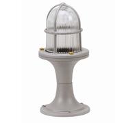 Lámpara Pedestal Jardín Marítimo Cristal Echt-Messing E27 IP64 25 CM Alto Gris