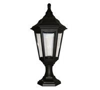 Lámpara Pedestal Negro IP44 Rústico Impermeable Lehighton Exterior Jardín Camino