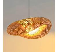 Lámpara Pendiente De La Vendimia Natural Hecho A Mano De La Lámpara Colgante De Bambú Nostálgico E27 Colgante Ajustable Ilumina Restaurantes Dormitorio Viviendo Araña De Cafetería Comedor Barra,100cm