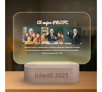 Lámpara Personalizada con Fotos y Texto - Regalo para Profesor - Luz LED con Placa de Metacrilato - Detalle de Fin de Curso, Agradecimiento, Regalo Original para Maestro (PROFESOR)