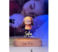 Lámpara personalizada con nombre de luz nocturna para niños recién nacidos con animales idea de regalo nacimiento niño niña bautizo cumpleaños Navidad regalo para bebés personalizado (Perro)