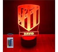 Lámpara Personalizada Equipos Fútbol. Regalos Originales Cumpleaños Infantiles.Regalos para Hombres, Día del Padre. Diseño Escudo Real Madrid de Metacrilato (Atletico de Madrid)