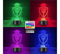 Lámpara Personalizada Equipos Fútbol. Regalos Originales Cumpleaños Infantiles.Regalos para Hombres, Día del Padre. Diseño Escudo Real Madrid de Metacrilato (Osasuna)