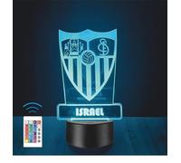 Lámpara Personalizada Equipos Fútbol. Regalos Originales Cumpleaños Infantiles.Regalos para Hombres, Día del Padre. Diseño Escudo Real Madrid de Metacrilato (Sevilla F.C.)