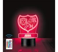Lámpara Personalizada Equipos Fútbol. Regalos Originales Cumpleaños Infantiles.Regalos para Hombres, Día del Padre. Diseño Escudo Real Madrid de Metacrilato (Rayo Vallecano)