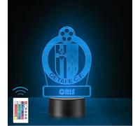 Lámpara Personalizada Equipos Fútbol. Regalos Originales Cumpleaños Infantiles.Regalos para Hombres, Día del Padre. Diseño Escudo Real Madrid de Metacrilato (Getafe C.F)