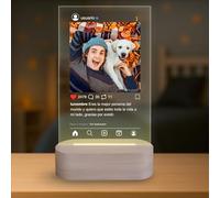 Lámpara Personalizada - Lampara con Foto y con Texto, Regalos Originales, Luz LED, Regalo para Pareja, Amigos, Familiares, Regalos Personalizados, Placa de Metacrilato con Luz (INSTAGRAM)