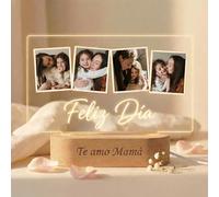 Lámpara Personalizada para Mamás - LED con Nombre y Fecha - Regalo Día de la Madre Abuela Aniversario Boda Cumpleaños foto (3)